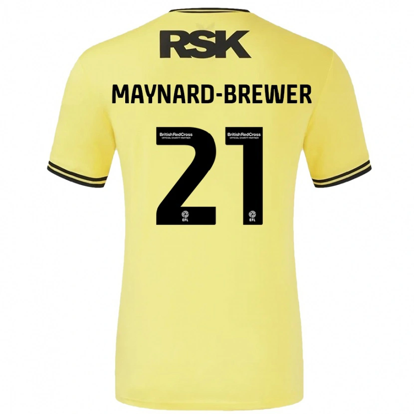 Danxen Kinder Ashley Maynard-Brewer #21 Gelb Schwarz Auswärtstrikot Trikot 2024/25 T-Shirt