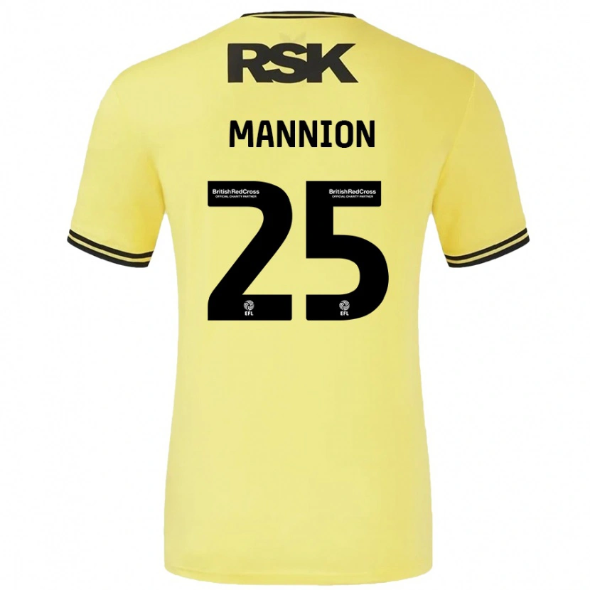 Danxen Kinder Will Mannion #25 Gelb Schwarz Auswärtstrikot Trikot 2024/25 T-Shirt