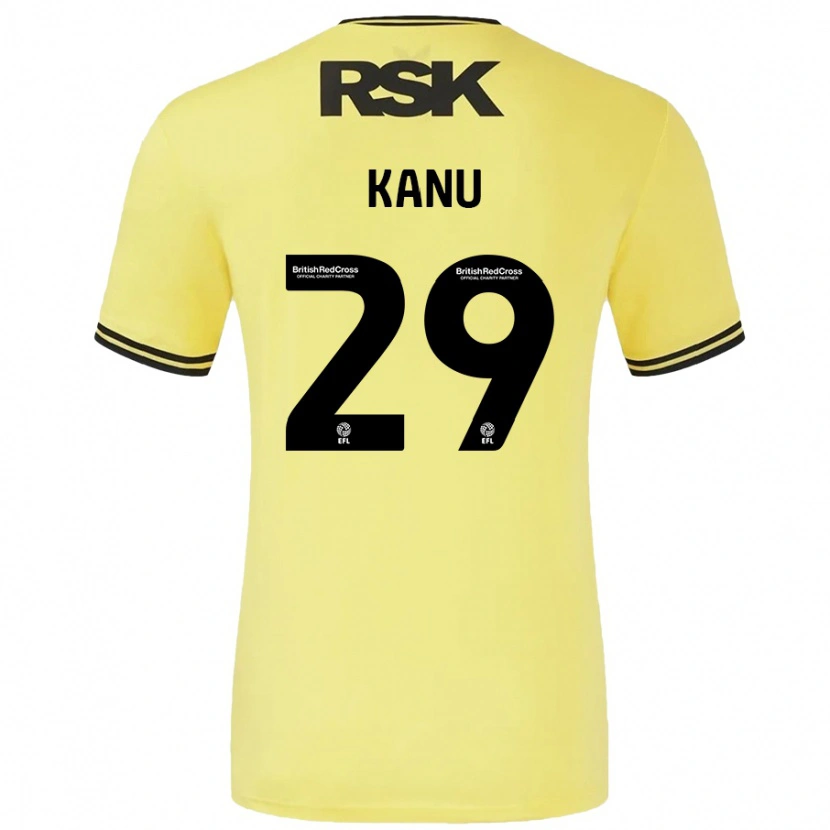 Danxen Kinder Daniel Kanu #29 Gelb Schwarz Auswärtstrikot Trikot 2024/25 T-Shirt