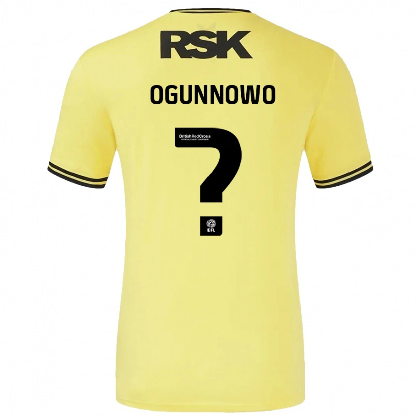 Danxen Kinder Joshua Ogunnowo #0 Gelb Schwarz Auswärtstrikot Trikot 2024/25 T-Shirt