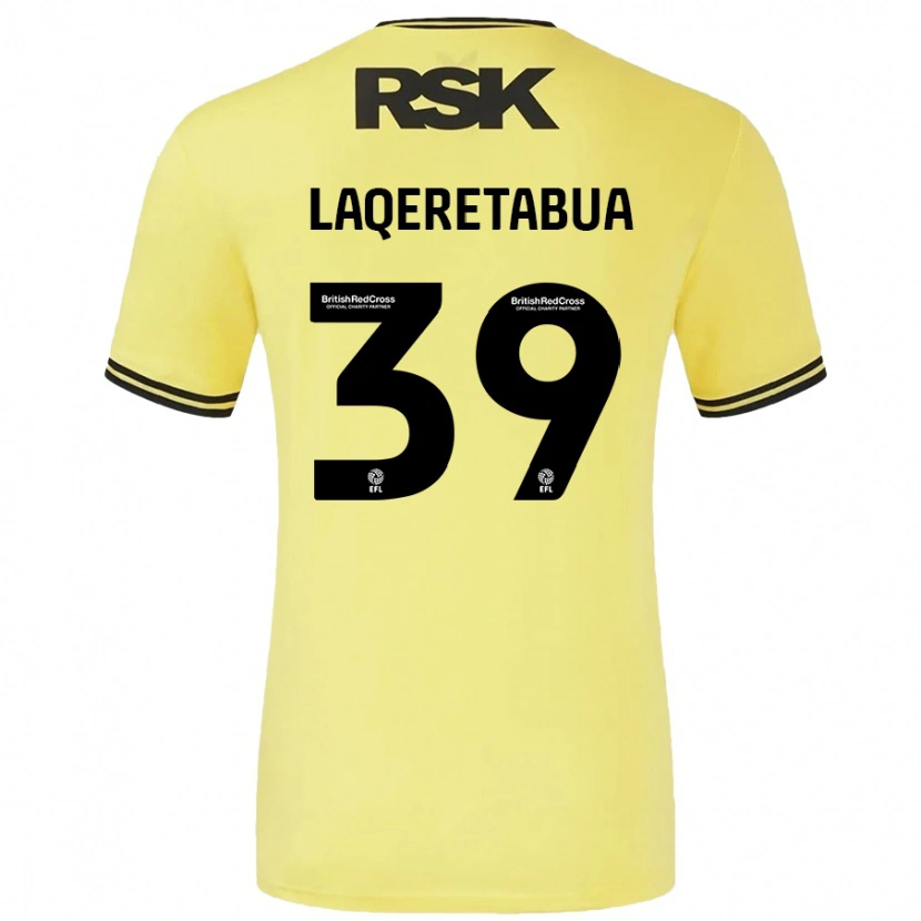 Danxen Kinder Josh Laqeretabua #39 Gelb Schwarz Auswärtstrikot Trikot 2024/25 T-Shirt