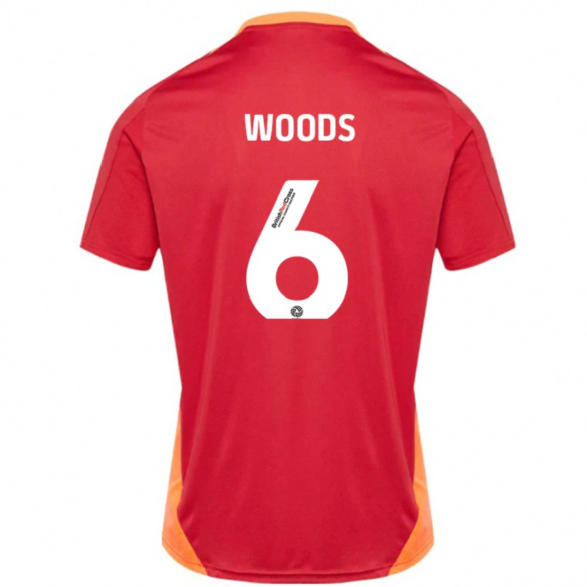 Danxen Kinder Ryan Woods #6 Blau Cremeweiß Auswärtstrikot Trikot 2024/25 T-Shirt