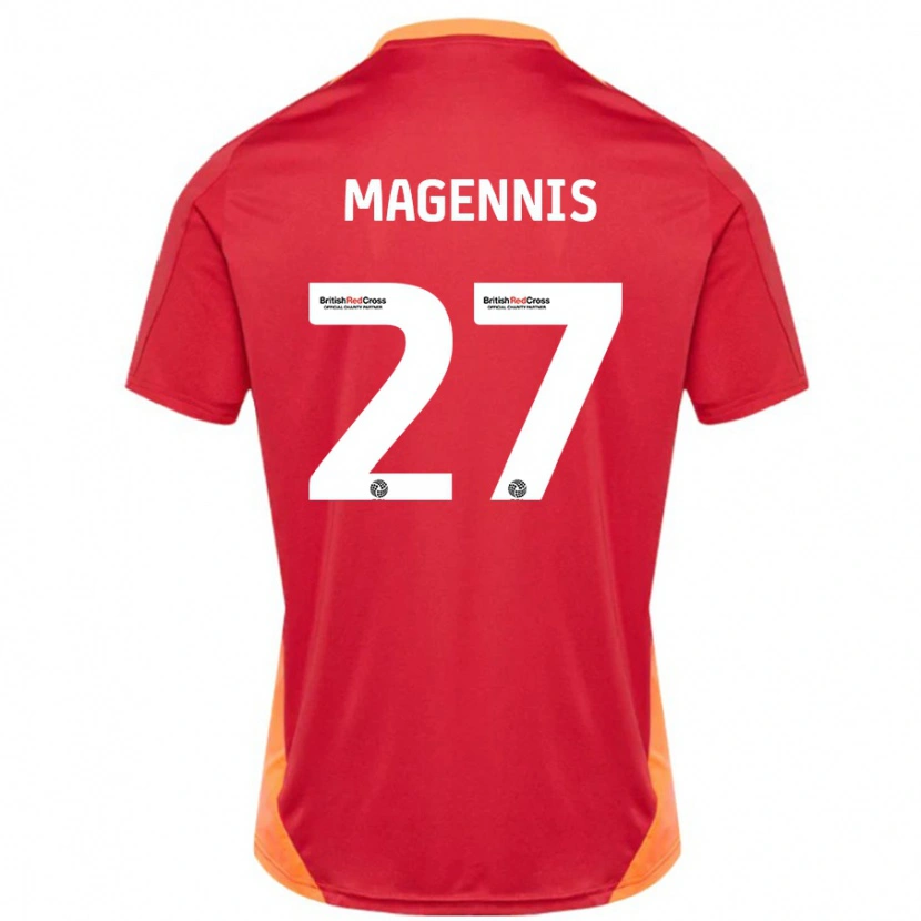 Danxen Kinder Josh Magennis #27 Blau Cremeweiß Auswärtstrikot Trikot 2024/25 T-Shirt