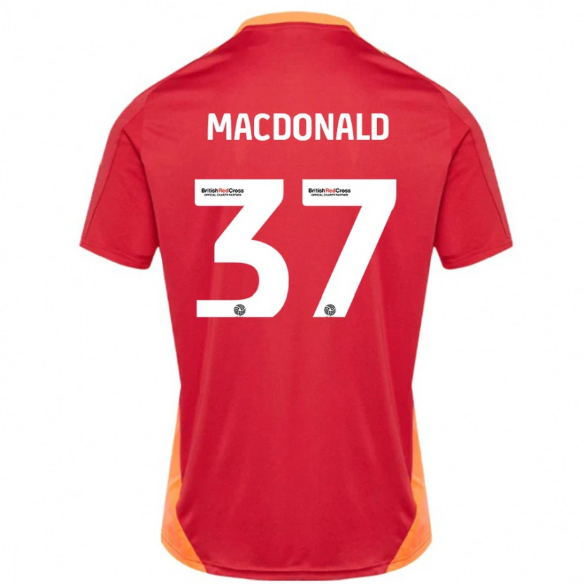 Danxen Kinder Shaun Macdonald #37 Blau Cremeweiß Auswärtstrikot Trikot 2024/25 T-Shirt