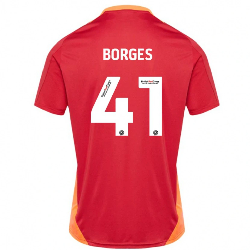 Danxen Kinder Pedro Borges #41 Blau Cremeweiß Auswärtstrikot Trikot 2024/25 T-Shirt