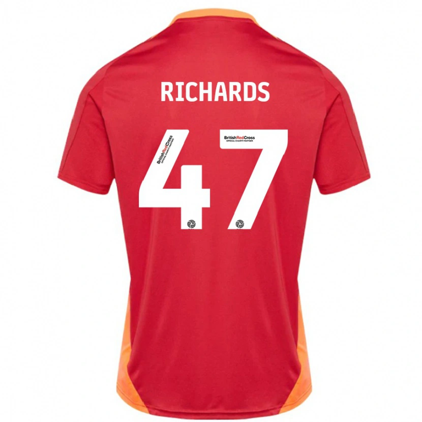 Danxen Kinder Jake Richards #47 Blau Cremeweiß Auswärtstrikot Trikot 2024/25 T-Shirt