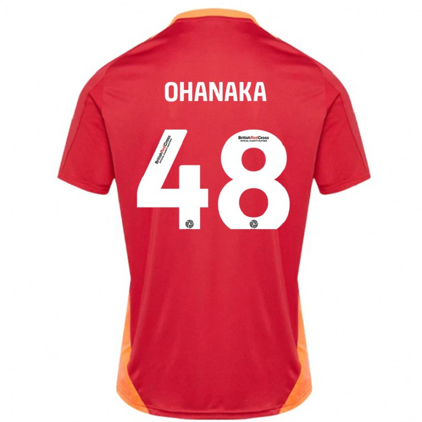 Danxen Kinder Santino Ohanaka #48 Blau Cremeweiß Auswärtstrikot Trikot 2024/25 T-Shirt