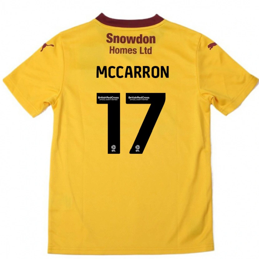 Danxen Kinder Liam Mccarron #17 Orange Burgunderrot Auswärtstrikot Trikot 2024/25 T-Shirt