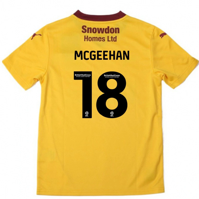 Danxen Kinder Cameron Mcgeehan #18 Orange Burgunderrot Auswärtstrikot Trikot 2024/25 T-Shirt