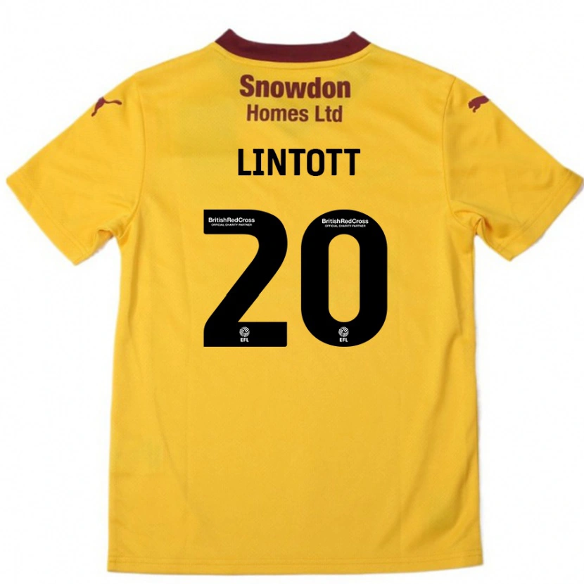 Danxen Kinder Harvey Lintott #20 Orange Burgunderrot Auswärtstrikot Trikot 2024/25 T-Shirt