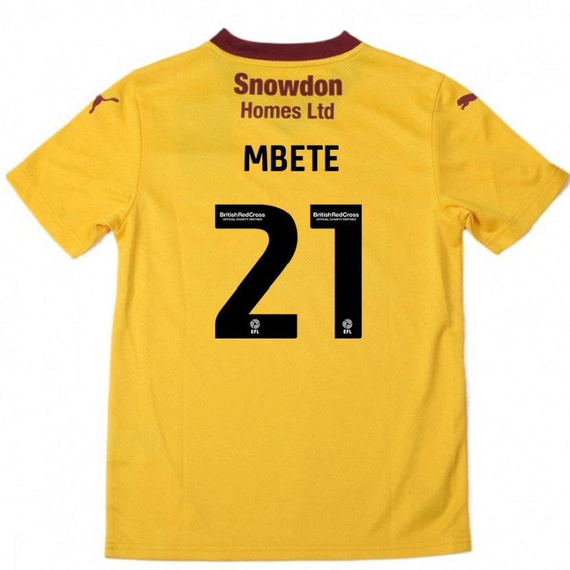 Danxen Kinder Luke Mbete #21 Orange Burgunderrot Auswärtstrikot Trikot 2024/25 T-Shirt