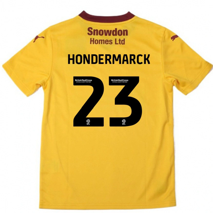 Danxen Kinder William Hondermarck #23 Orange Burgunderrot Auswärtstrikot Trikot 2024/25 T-Shirt