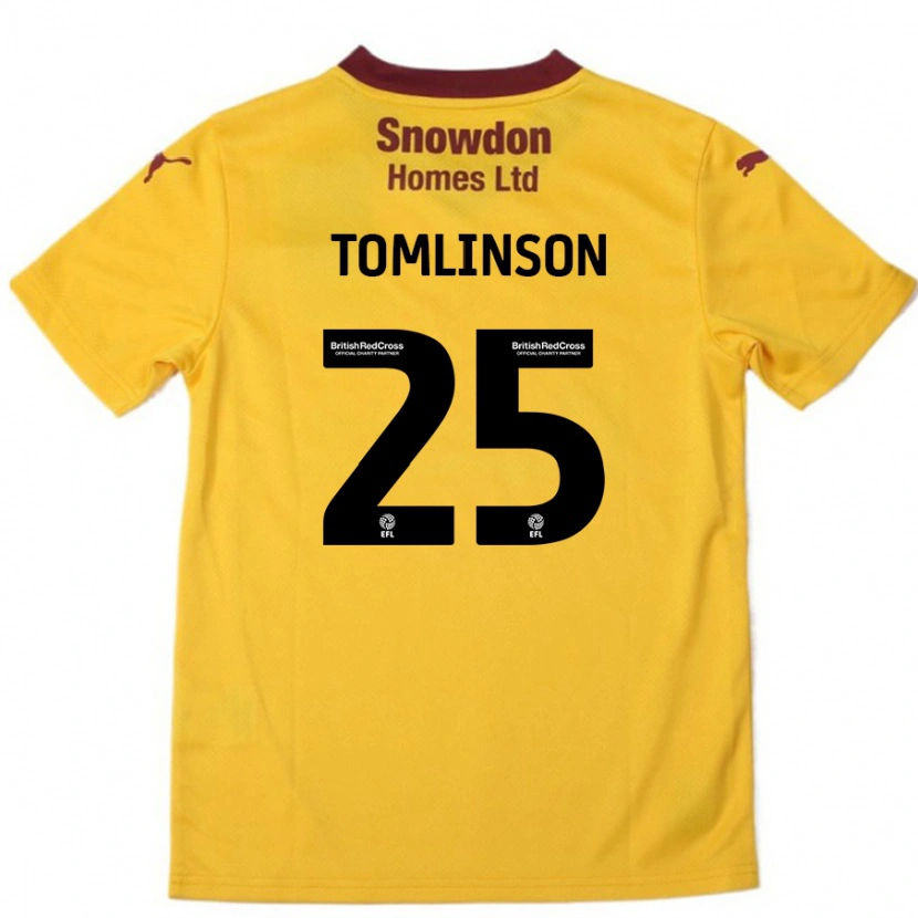 Danxen Kinder Josh Tomlinson #25 Orange Burgunderrot Auswärtstrikot Trikot 2024/25 T-Shirt