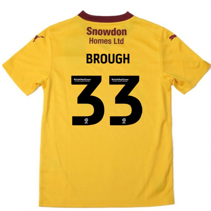 Danxen Kinder Patrick Brough #33 Orange Burgunderrot Auswärtstrikot Trikot 2024/25 T-Shirt