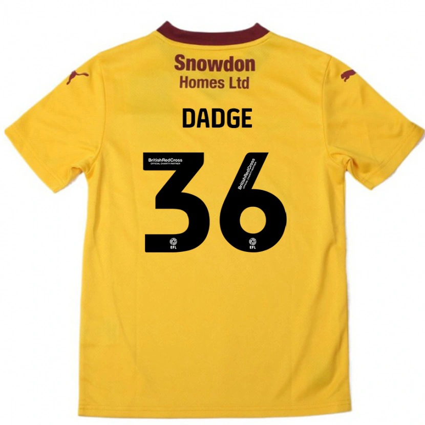 Danxen Kinder James Dadge #36 Orange Burgunderrot Auswärtstrikot Trikot 2024/25 T-Shirt