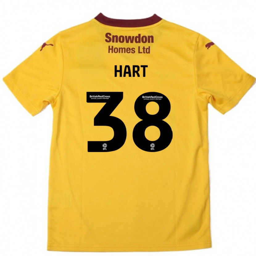 Danxen Kinder Jamari Hart #38 Orange Burgunderrot Auswärtstrikot Trikot 2024/25 T-Shirt