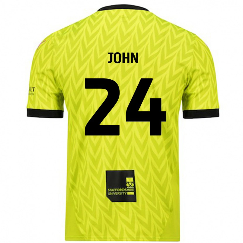 Danxen Kinder Kyle John #24 Fluoreszierend Grün Auswärtstrikot Trikot 2024/25 T-Shirt