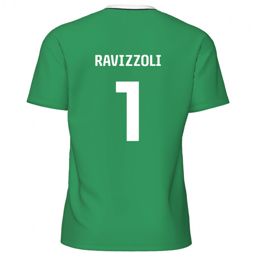 Danxen Kinder Franco Ravizzoli #1 Grün Weiße Streifen Auswärtstrikot Trikot 2024/25 T-Shirt