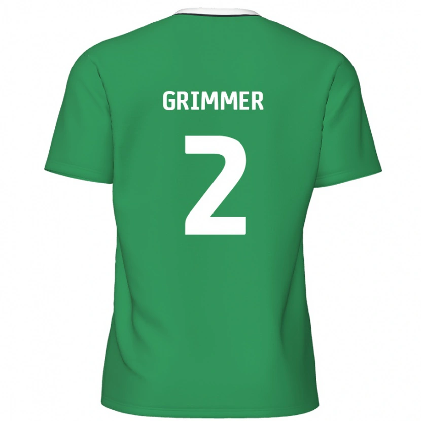 Danxen Kinder Jack Grimmer #2 Grün Weiße Streifen Auswärtstrikot Trikot 2024/25 T-Shirt