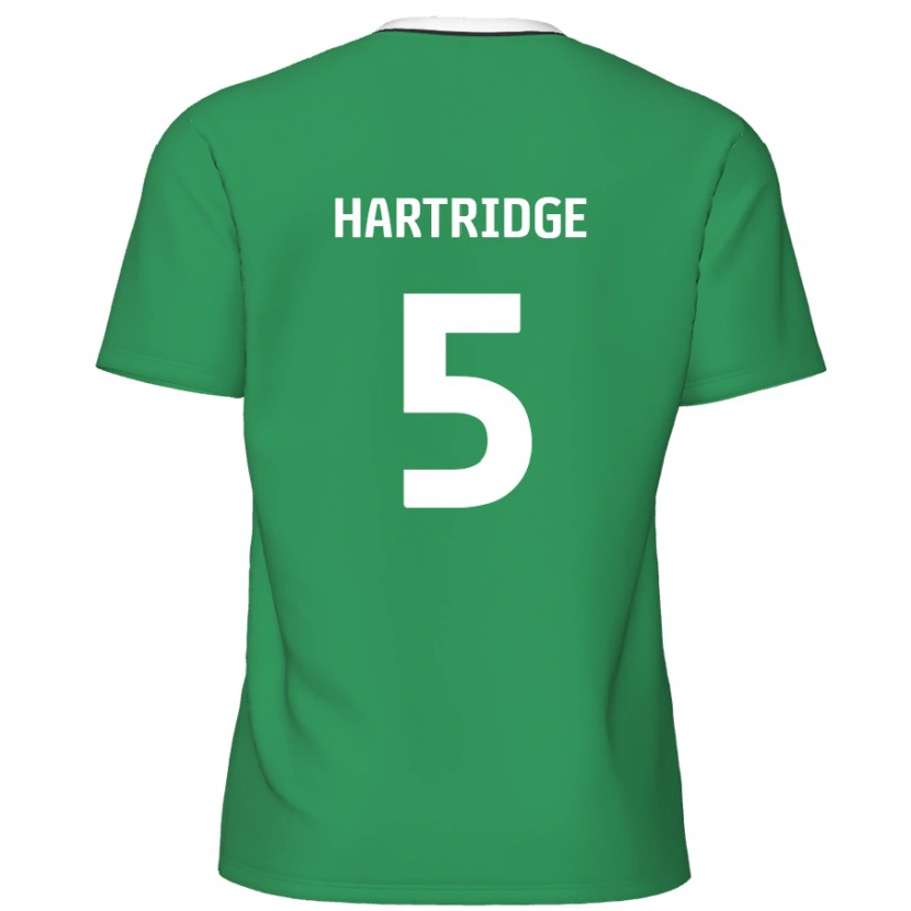 Danxen Kinder Alex Hartridge #5 Grün Weiße Streifen Auswärtstrikot Trikot 2024/25 T-Shirt