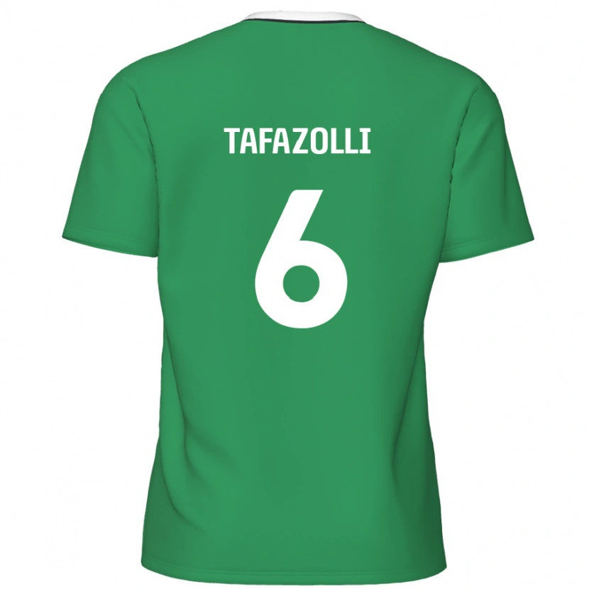 Danxen Kinder Ryan Tafazolli #6 Grün Weiße Streifen Auswärtstrikot Trikot 2024/25 T-Shirt