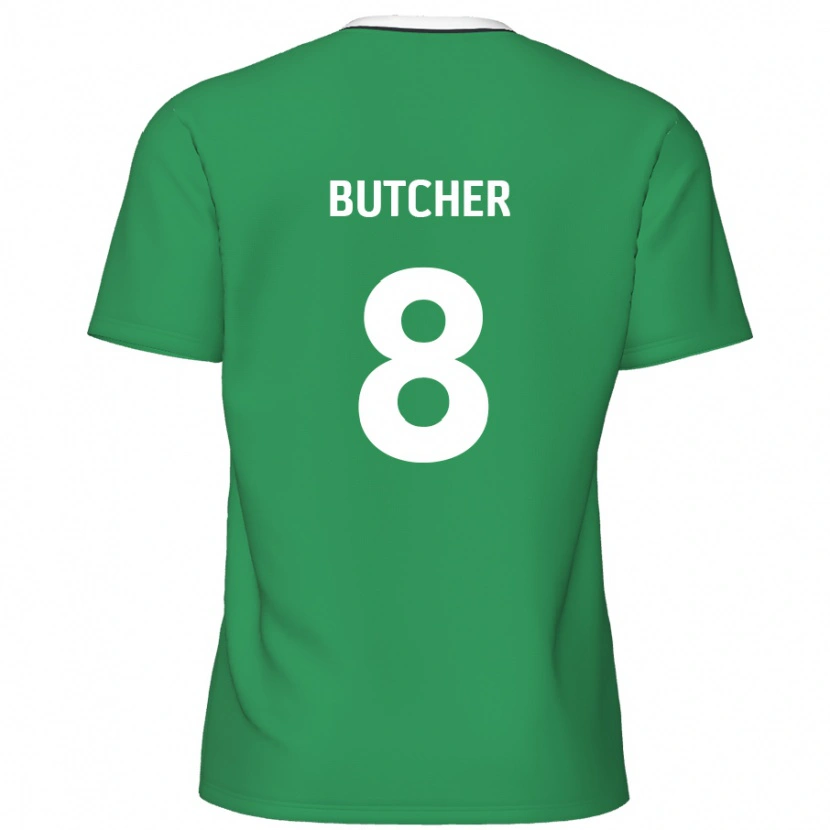 Danxen Kinder Matt Butcher #8 Grün Weiße Streifen Auswärtstrikot Trikot 2024/25 T-Shirt