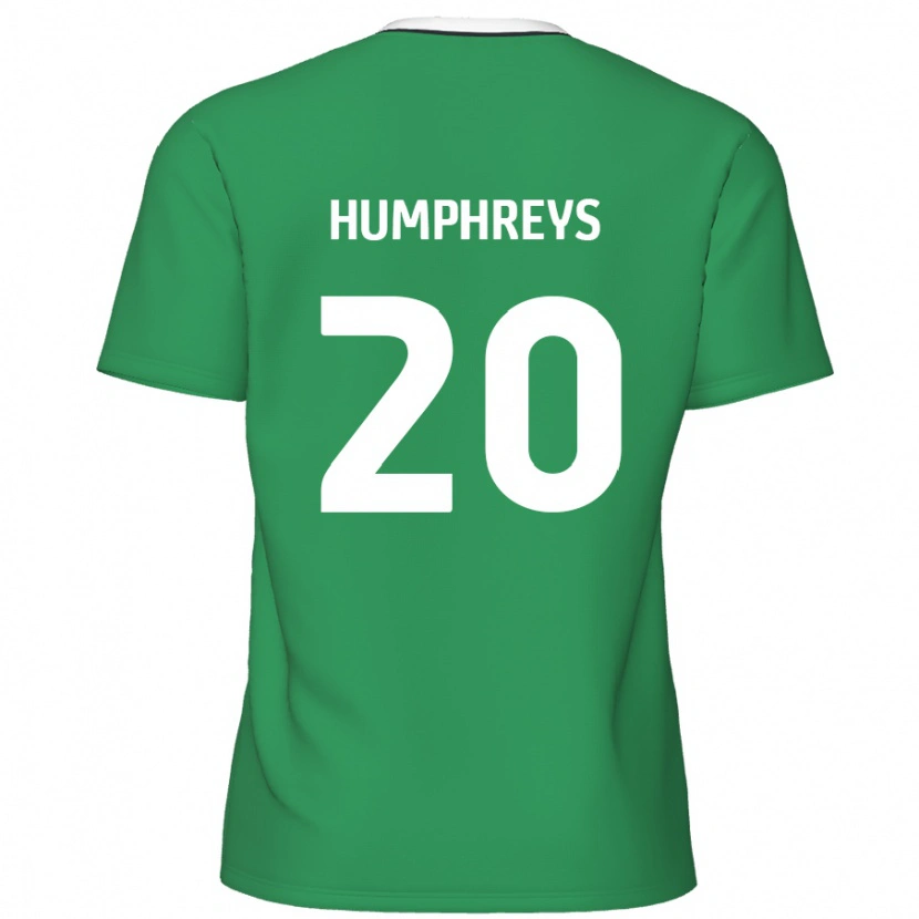 Danxen Kinder Cameron Humphreys #20 Grün Weiße Streifen Auswärtstrikot Trikot 2024/25 T-Shirt