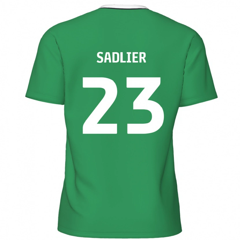 Danxen Kinder Kieran Sadlier #23 Grün Weiße Streifen Auswärtstrikot Trikot 2024/25 T-Shirt