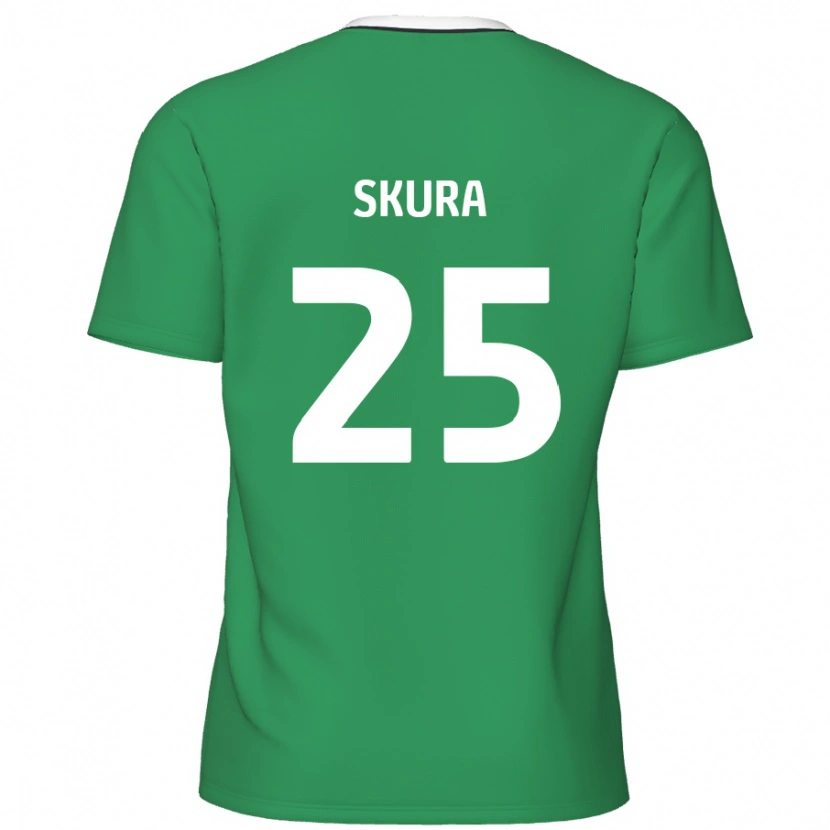 Danxen Kinder Declan Skura #25 Grün Weiße Streifen Auswärtstrikot Trikot 2024/25 T-Shirt