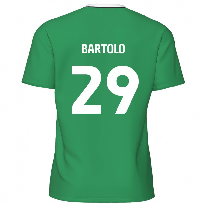 Danxen Kinder Jaiden Bartolo #29 Grün Weiße Streifen Auswärtstrikot Trikot 2024/25 T-Shirt