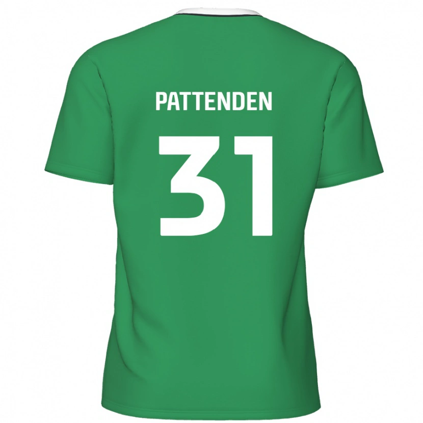 Danxen Kinder Jasper Pattenden #31 Grün Weiße Streifen Auswärtstrikot Trikot 2024/25 T-Shirt