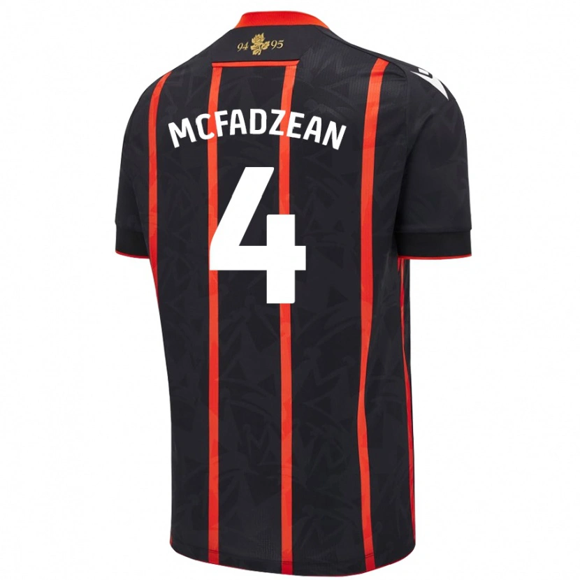 Danxen Kinder Kyle Mcfadzean #4 Schwarz Rot Auswärtstrikot Trikot 2024/25 T-Shirt