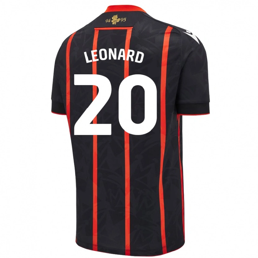 Danxen Kinder Harry Leonard #20 Schwarz Rot Auswärtstrikot Trikot 2024/25 T-Shirt