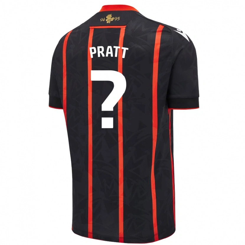 Danxen Kinder George Pratt #0 Schwarz Rot Auswärtstrikot Trikot 2024/25 T-Shirt