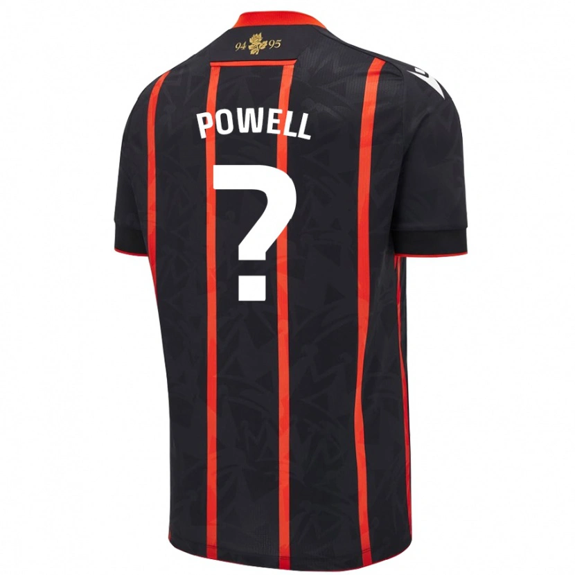 Danxen Kinder Brandon Powell #0 Schwarz Rot Auswärtstrikot Trikot 2024/25 T-Shirt