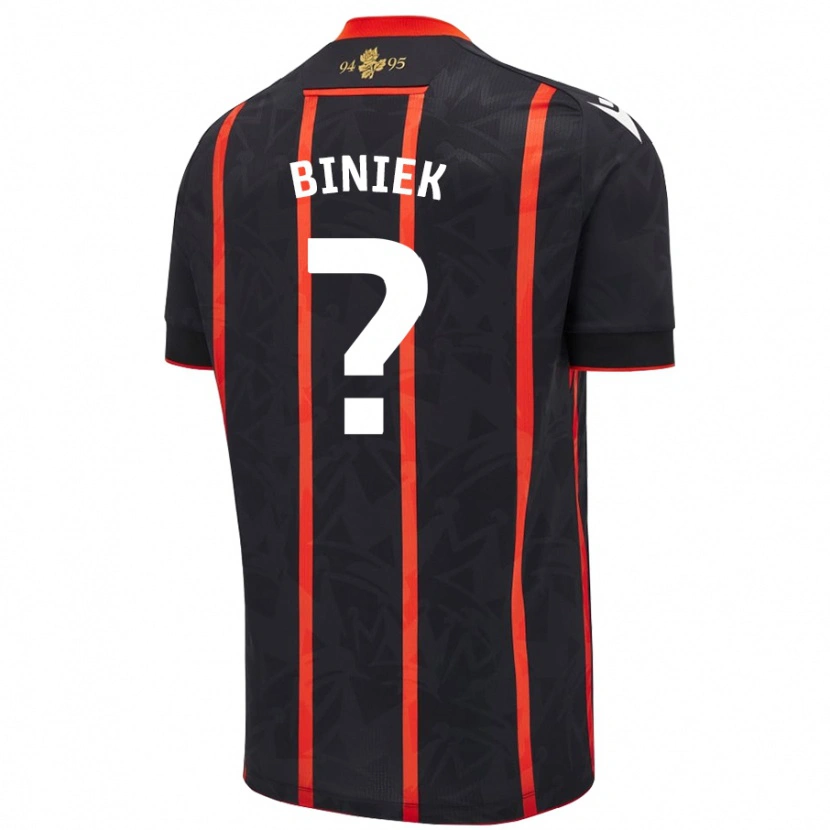 Danxen Kinder Dominik Biniek #0 Schwarz Rot Auswärtstrikot Trikot 2024/25 T-Shirt