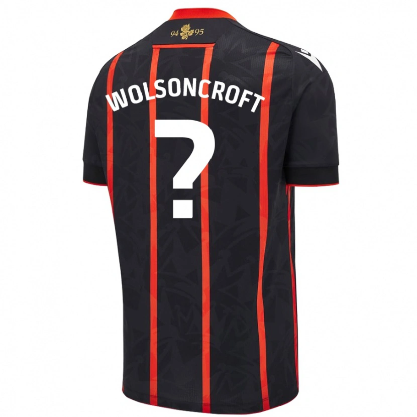 Danxen Kinder Blake Wolsoncroft #0 Schwarz Rot Auswärtstrikot Trikot 2024/25 T-Shirt