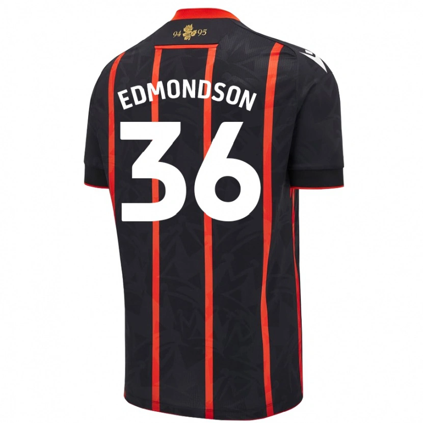 Danxen Kinder James Edmondson #36 Schwarz Rot Auswärtstrikot Trikot 2024/25 T-Shirt