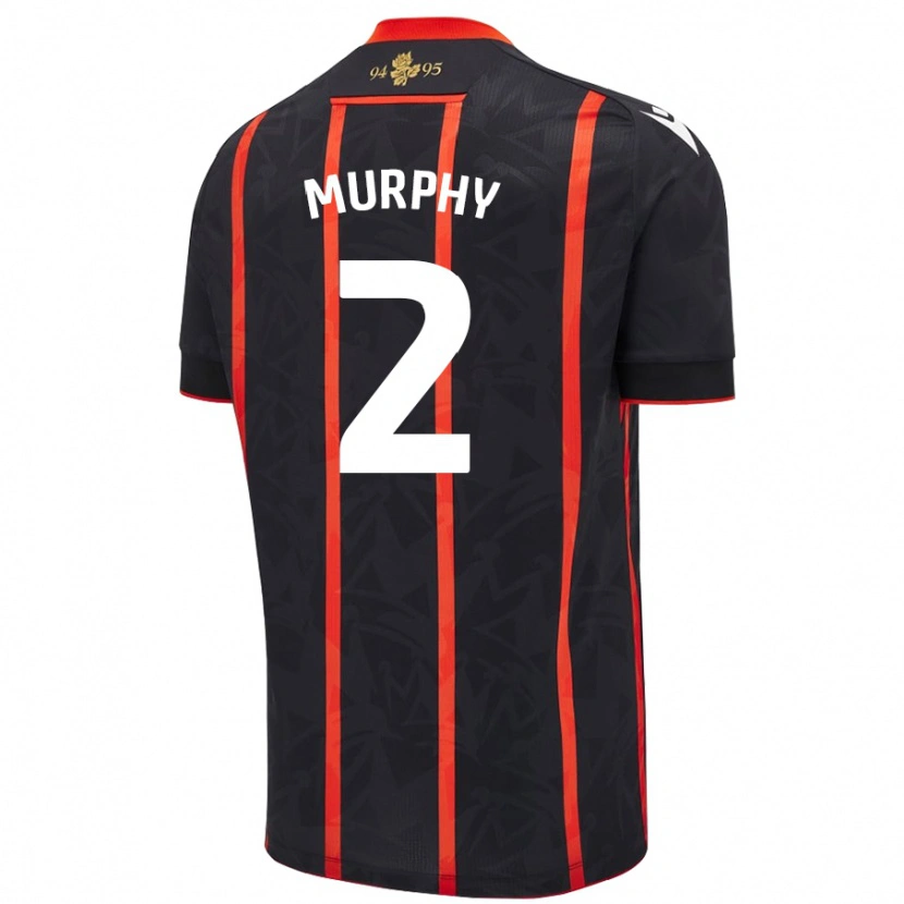 Danxen Kinder Niamh Murphy #2 Schwarz Rot Auswärtstrikot Trikot 2024/25 T-Shirt