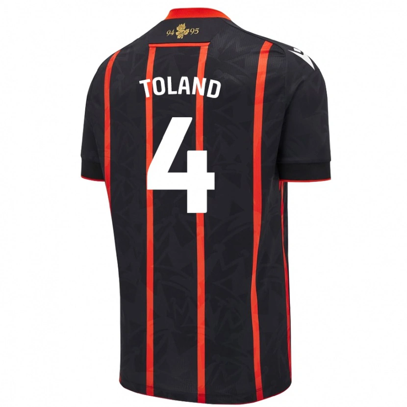 Danxen Kinder Tyler Toland #4 Schwarz Rot Auswärtstrikot Trikot 2024/25 T-Shirt