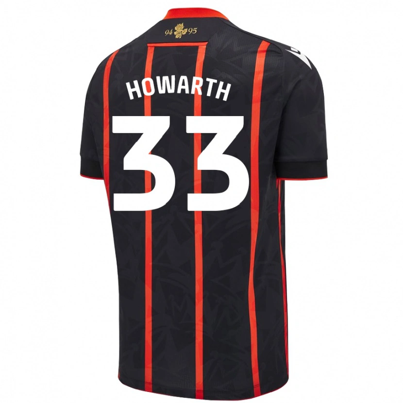 Danxen Kinder Taylor Howarth #33 Schwarz Rot Auswärtstrikot Trikot 2024/25 T-Shirt