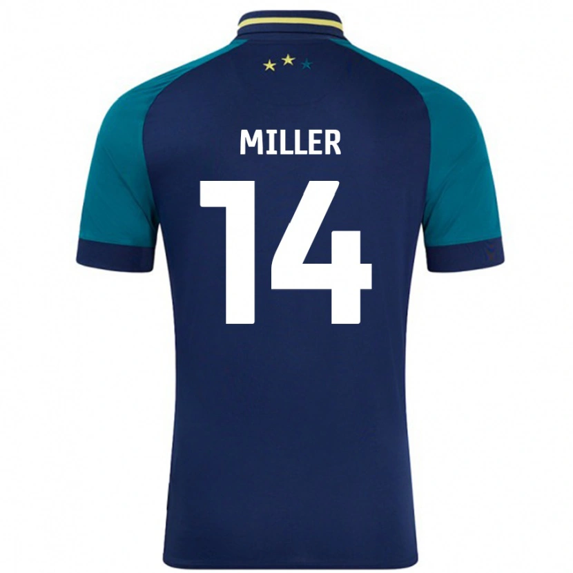 Danxen Kinder Mickel Miller #14 Marine Dunkelgrün Auswärtstrikot Trikot 2024/25 T-Shirt