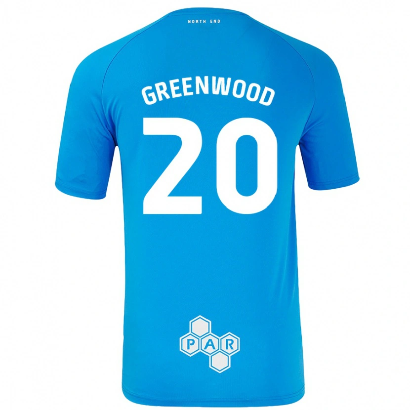 Danxen Kinder Sam Greenwood #20 Himmelblau Auswärtstrikot Trikot 2024/25 T-Shirt