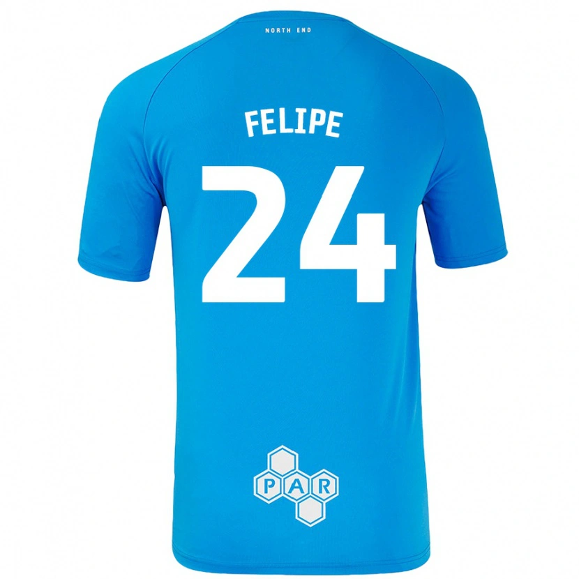 Danxen Kinder Felipe #24 Himmelblau Auswärtstrikot Trikot 2024/25 T-Shirt