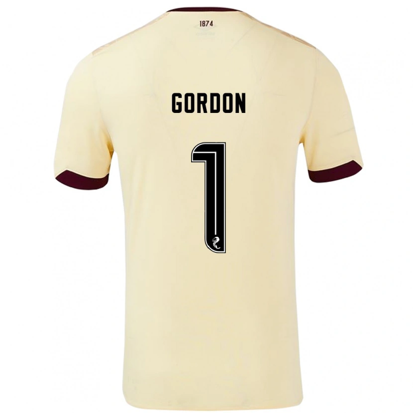 Danxen Kinder Craig Gordon #1 Creme Burgunderrot Auswärtstrikot Trikot 2024/25 T-Shirt