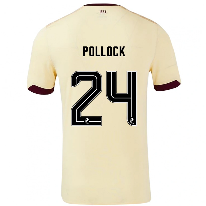 Danxen Kinder Finlay Pollock #24 Creme Burgunderrot Auswärtstrikot Trikot 2024/25 T-Shirt