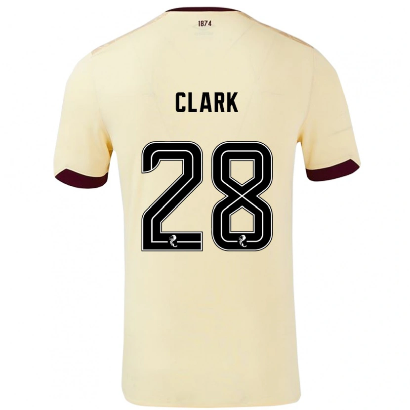 Danxen Kinder Zander Clark #28 Creme Burgunderrot Auswärtstrikot Trikot 2024/25 T-Shirt