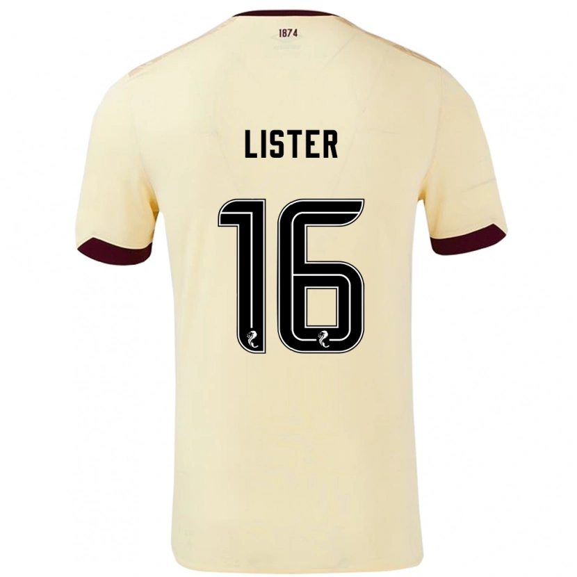 Danxen Kinder Henry Lister #16 Creme Burgunderrot Auswärtstrikot Trikot 2024/25 T-Shirt