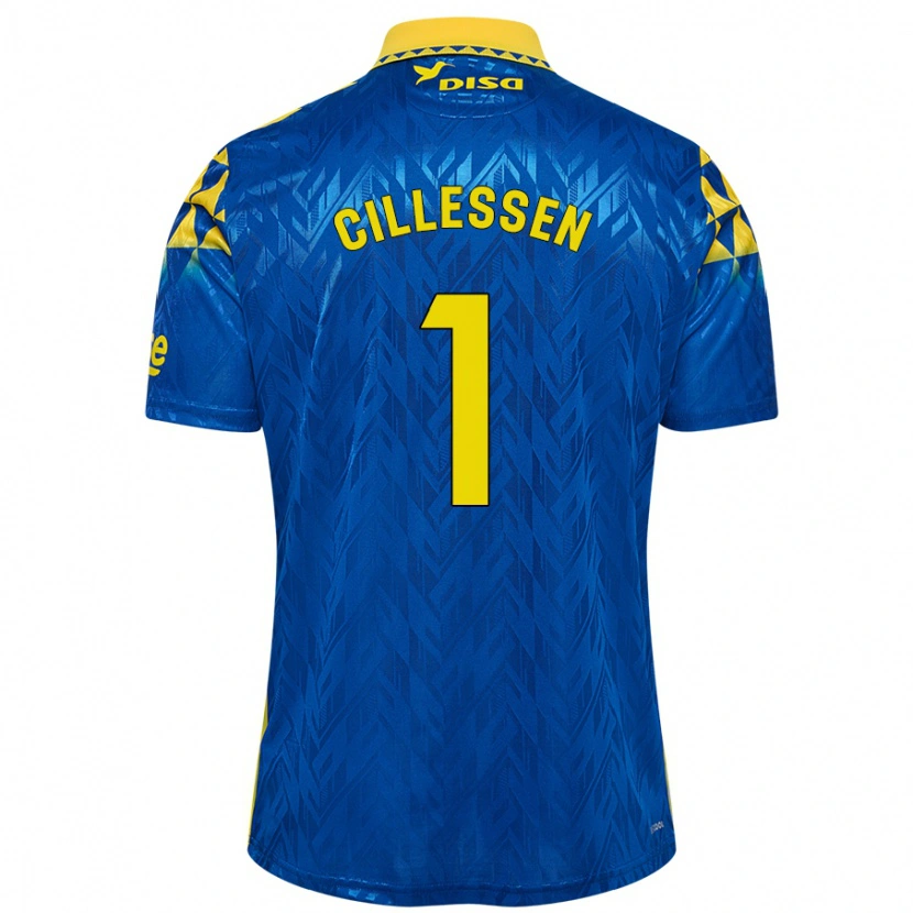 Danxen Kinder Jasper Cillessen #1 Blau Gelb Auswärtstrikot Trikot 2024/25 T-Shirt