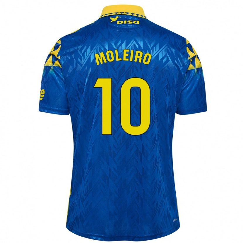 Danxen Kinder Alberto Moleiro #10 Blau Gelb Auswärtstrikot Trikot 2024/25 T-Shirt